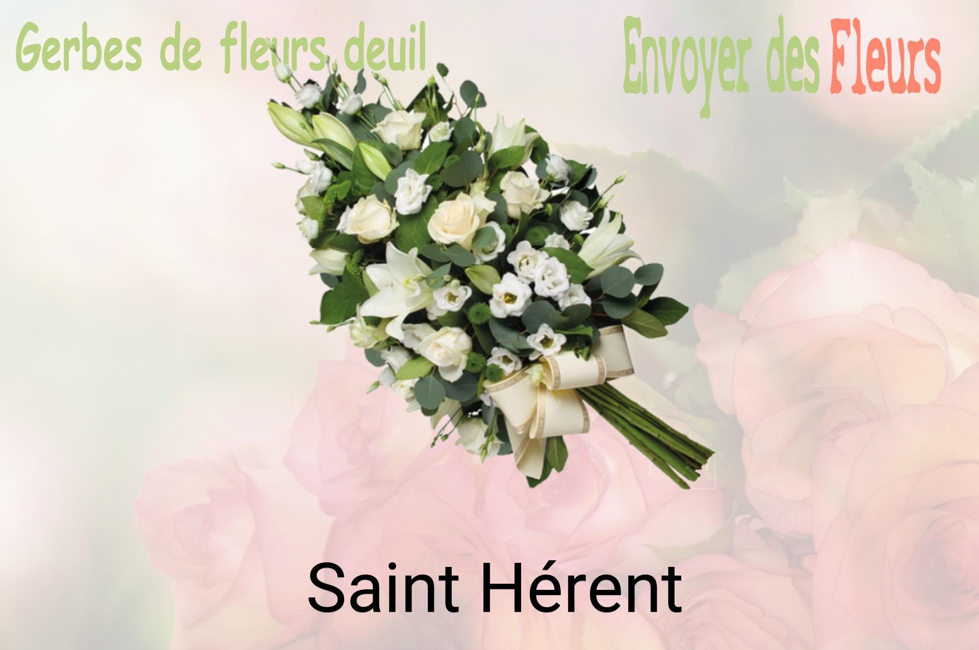 Gerbe de fleurs de deuil livrée à Saint-Hérent